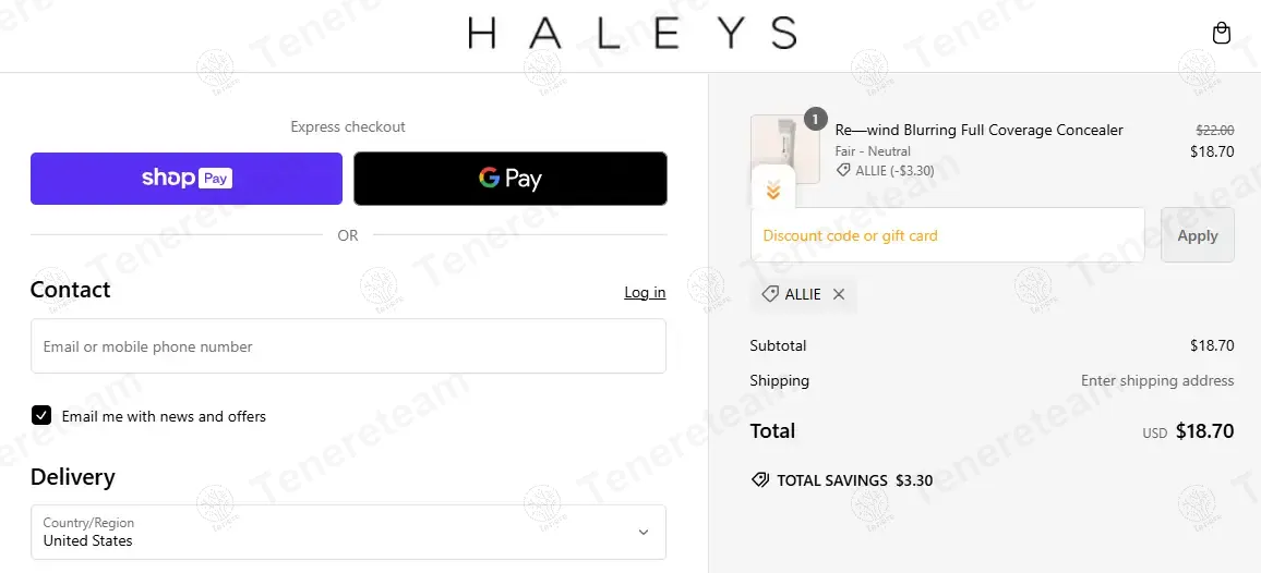 Haleys Beauty coupon code: 15% off with ALLIE. Tested and valid as 1 year ago.