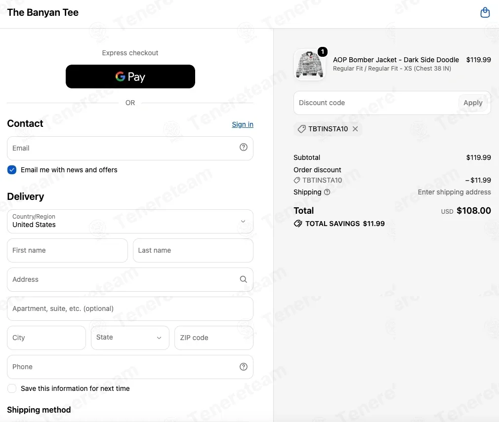 The Banyan Tee coupon code re-checked and confirmed working at checkout