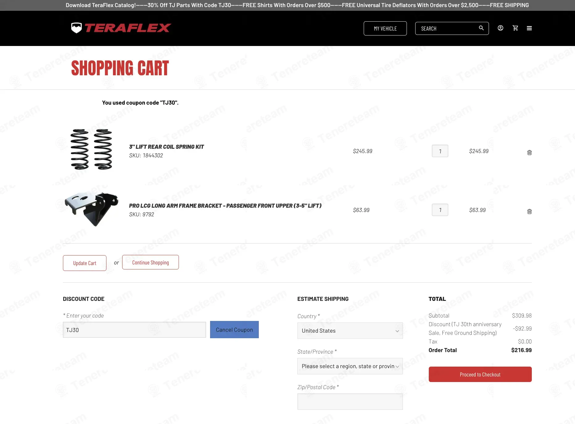 Teraflex apply coupon code