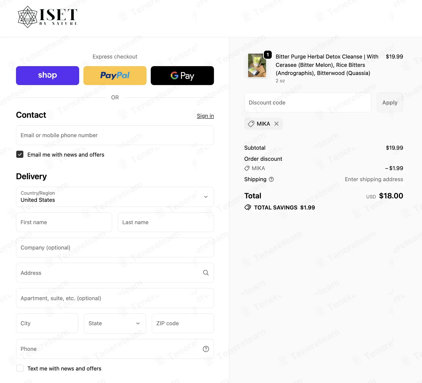 Iset by Nature coupon code: 10% off with MIKA. Tested and valid as 1 month ago.