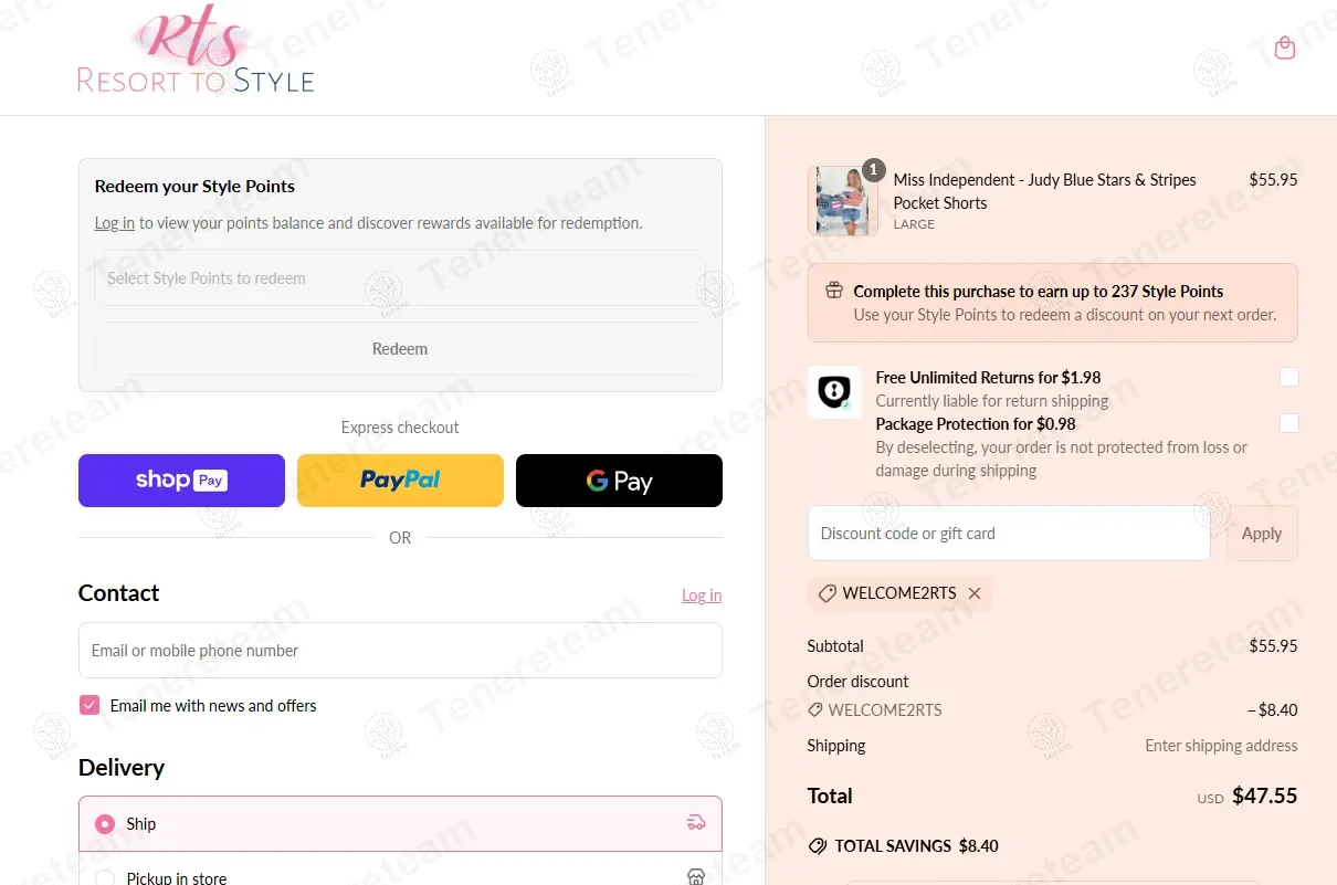 Resort to Style coupon code: 15% off with WELCOME2RTS. Tested and valid as 1 year ago.