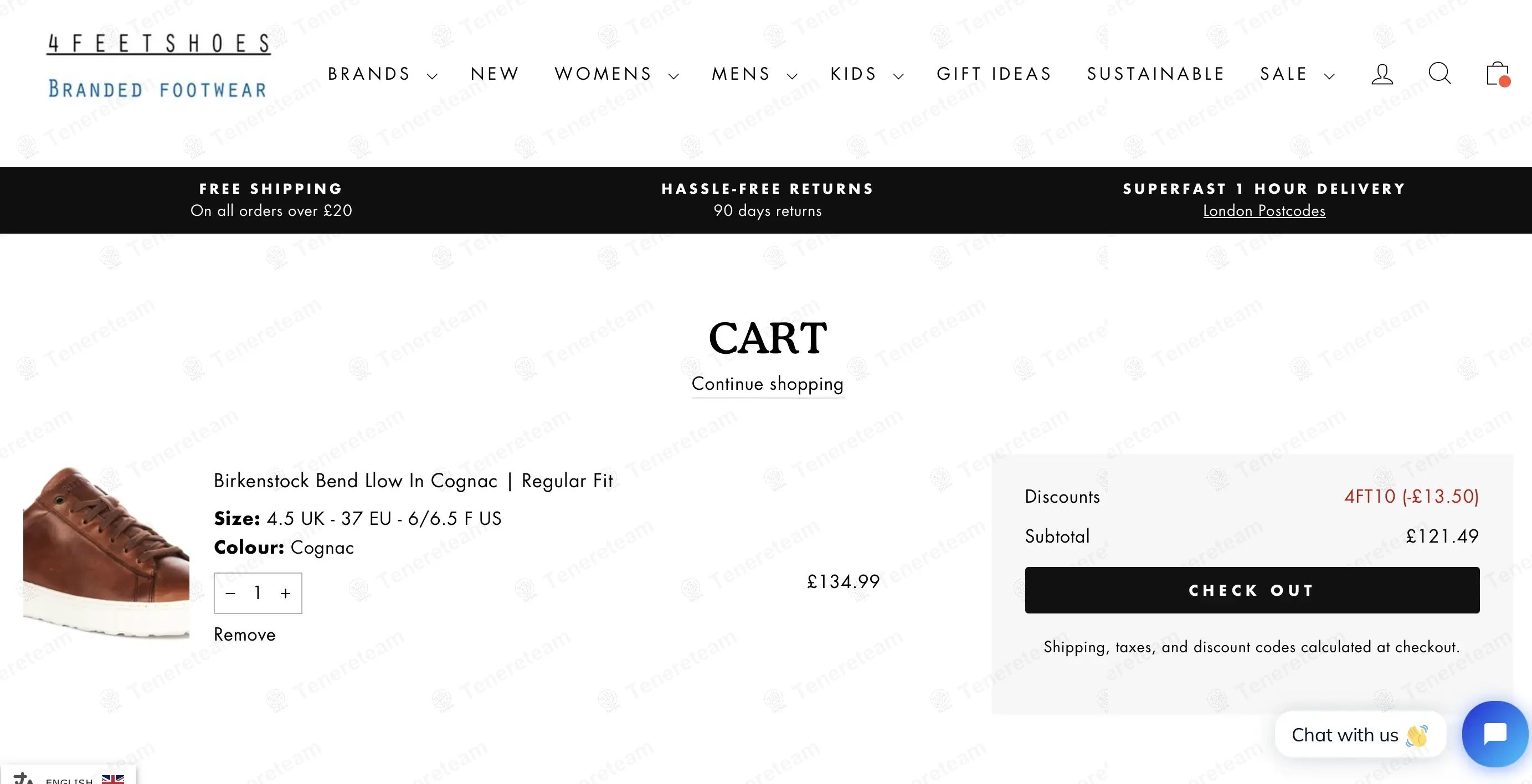 4feetshoes coupon code: 10% off with 4FT10. Tested and valid as 1 year ago.