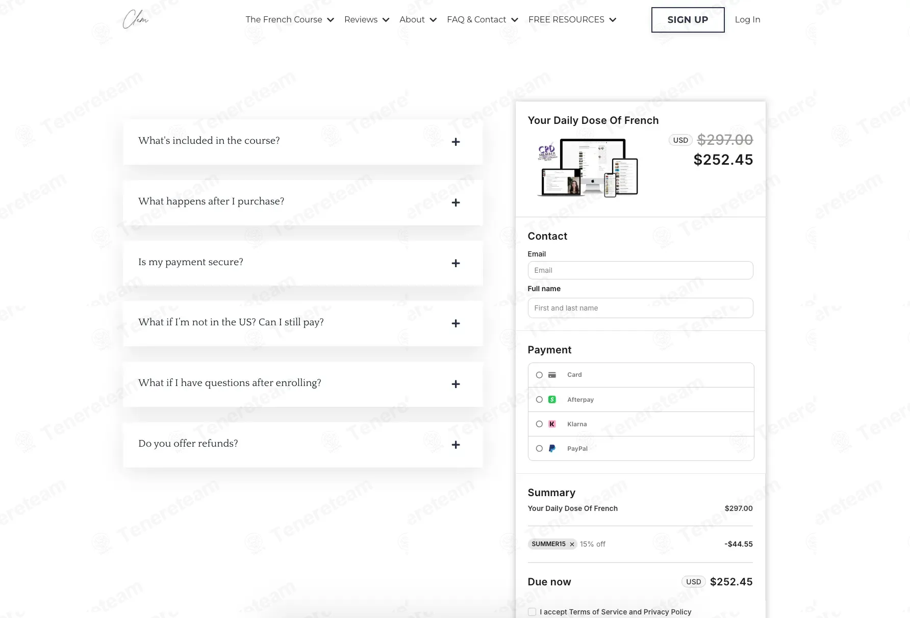 Learn French with Clemence coupon code: 15% off with SUMMER15. Tested and valid as 4 days ago.