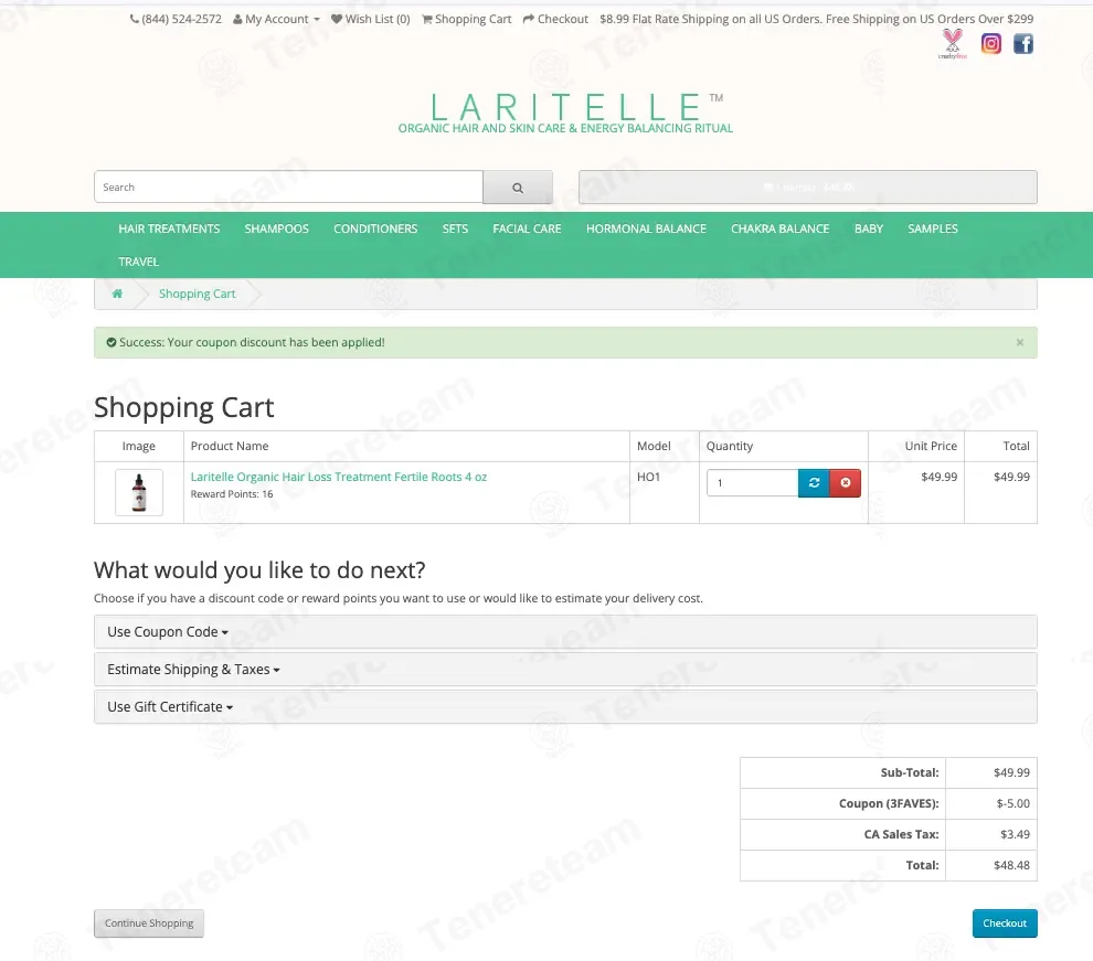 LARITELLE coupon code: 10% off with 3FAVES. Tested and valid as 2 weeks ago.