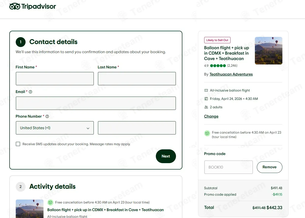 TripAdvisor coupon code: 10% off with BOOK10. Tested and valid as 2 months ago.