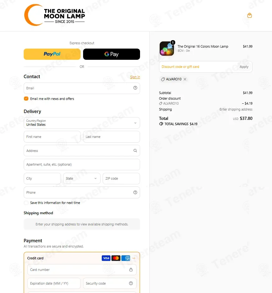 The Original Moon Lamp coupon code re-checked and confirmed working at checkout