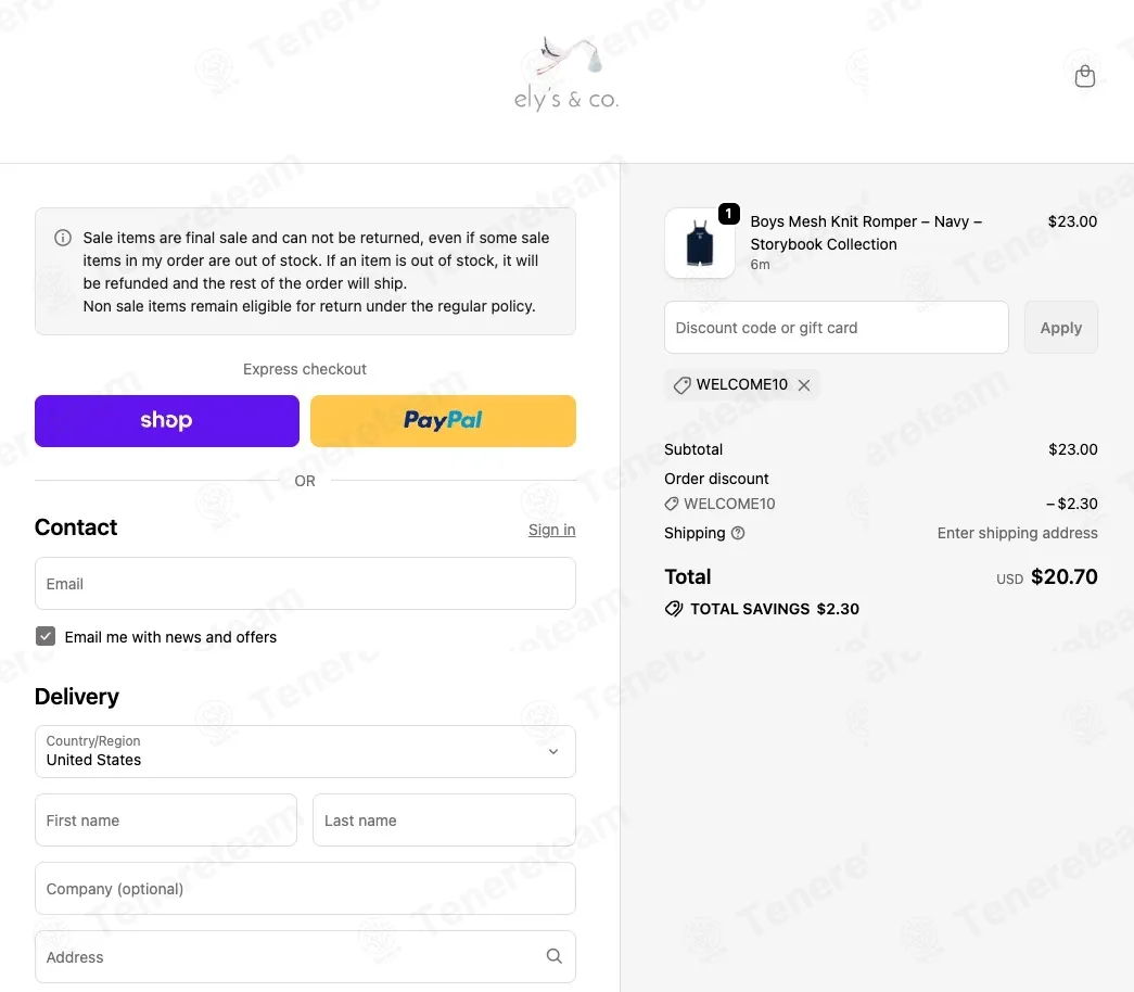 Ely's and Co. coupon code: 10% off with WELCOME10. Tested and valid as 2 weeks ago.