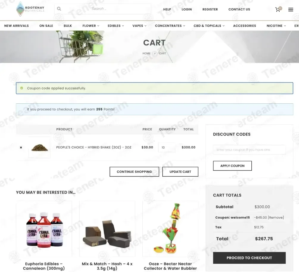 Kootenay Botanicals coupon code: 15% off with WELCOME15. Tested and valid as 1 month ago.
