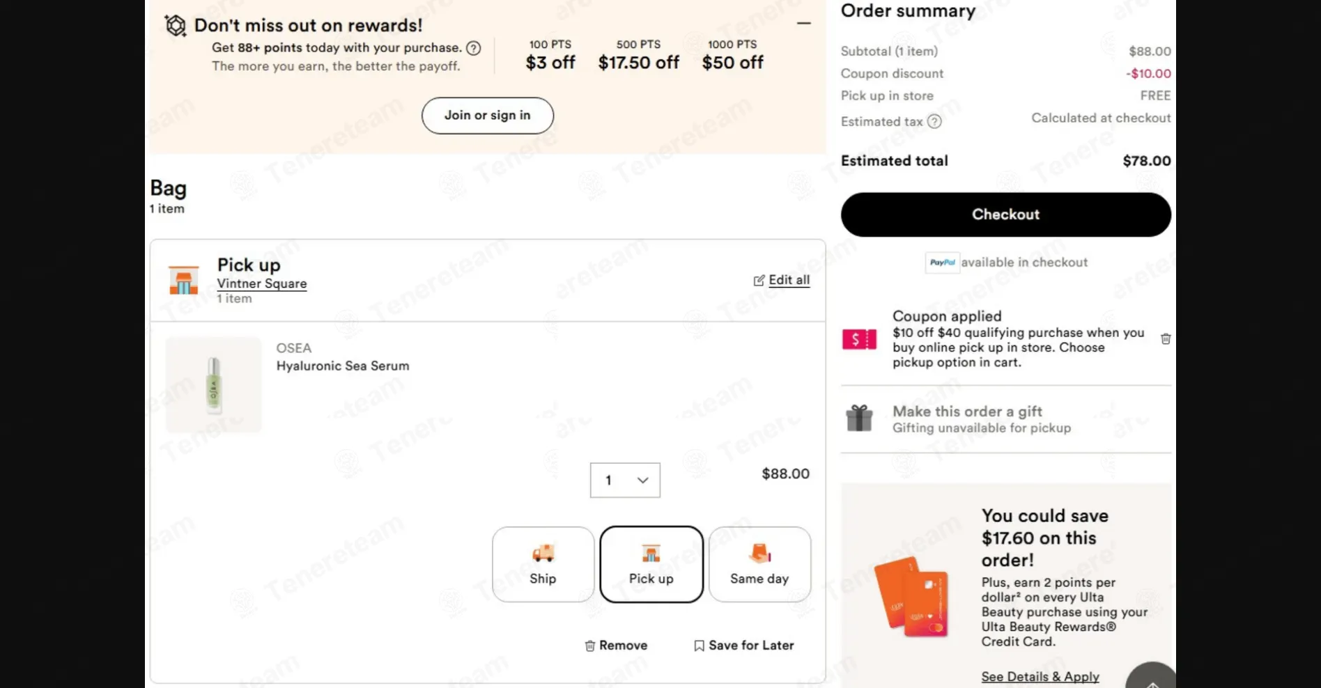 Ulta coupon code: Sale off with SAVE10. Tested and valid as 6 days ago.