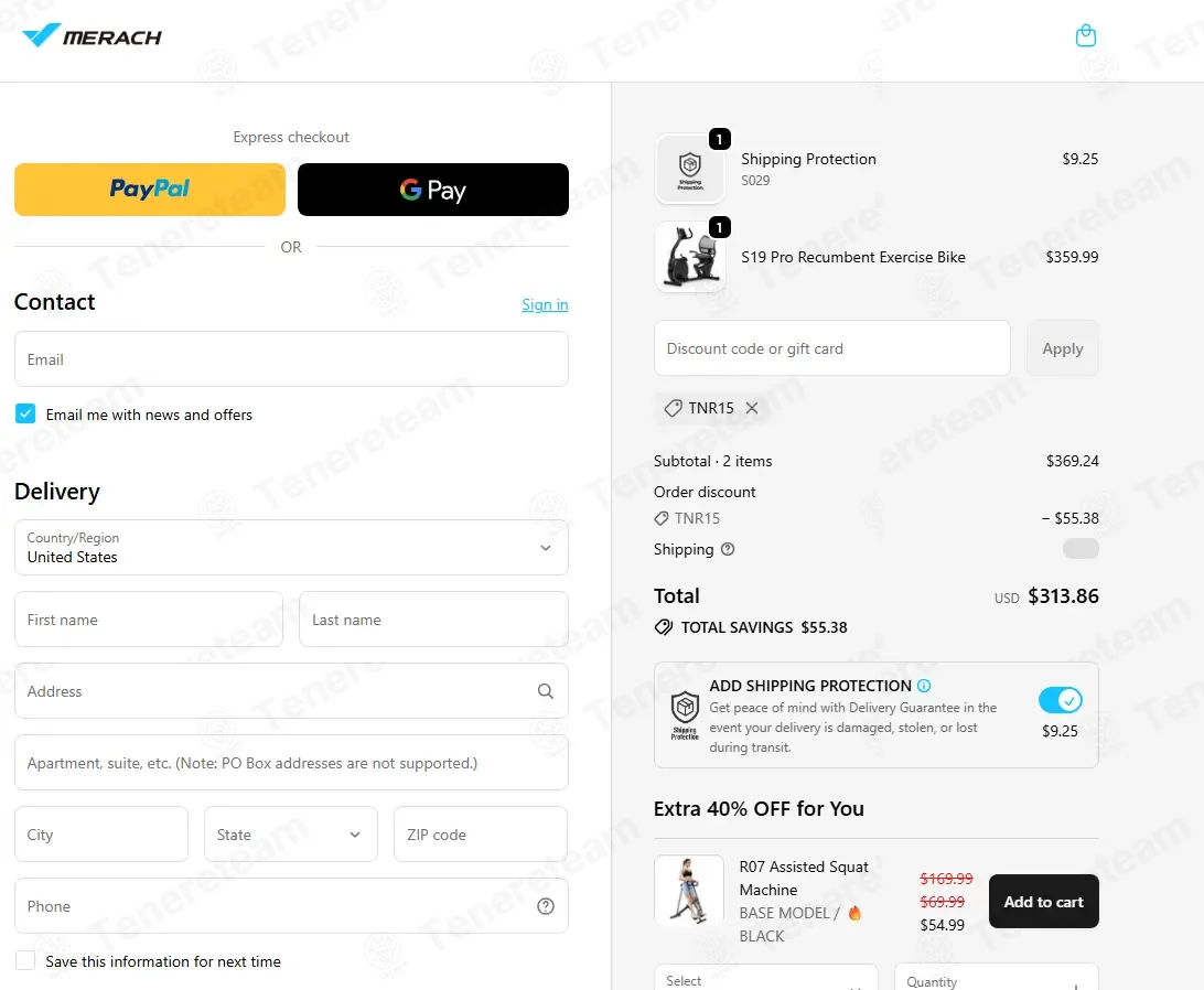 Merach US coupon code: 12% off with TNR15. Tested and valid as 1 month ago.