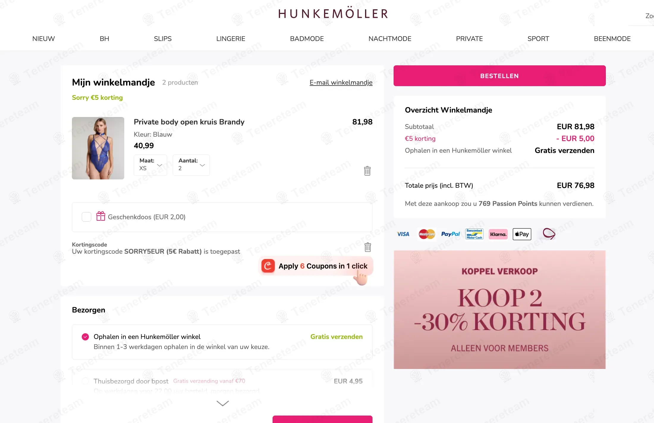 Hunkemoller BE coupon code: โฌ5 off with SORRY5EUR. Tested and valid as 11 months ago.