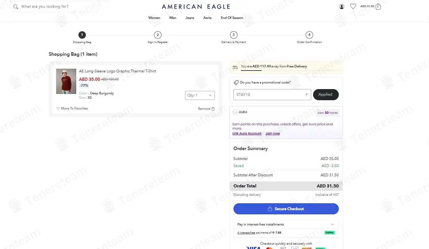 American Eagle UAE coupon code: 10% off with STAY10. Tested and valid as 11 months ago.