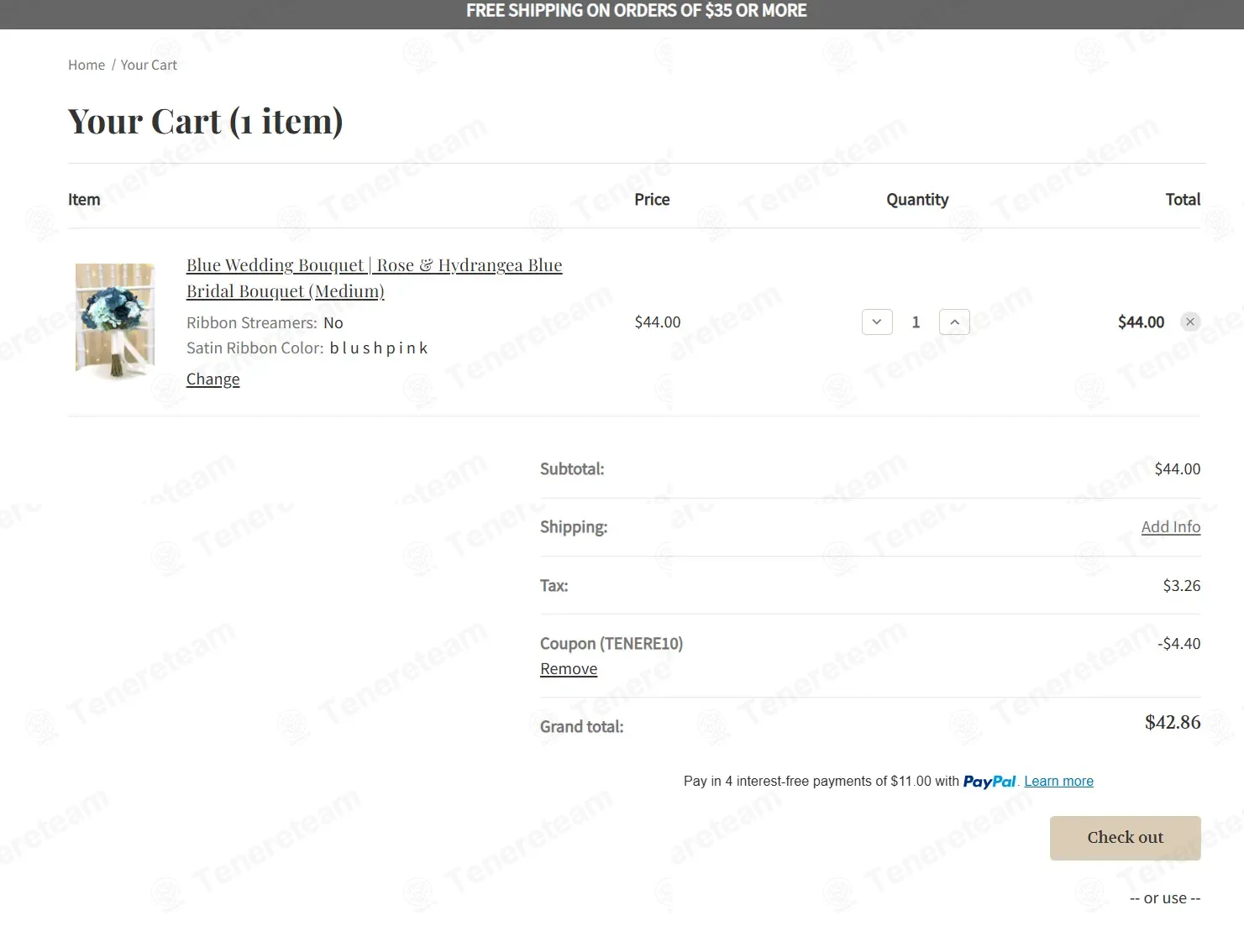 The Brides Bouquet coupon code: 10% off with TENERE10. Tested and valid as 1 month ago.