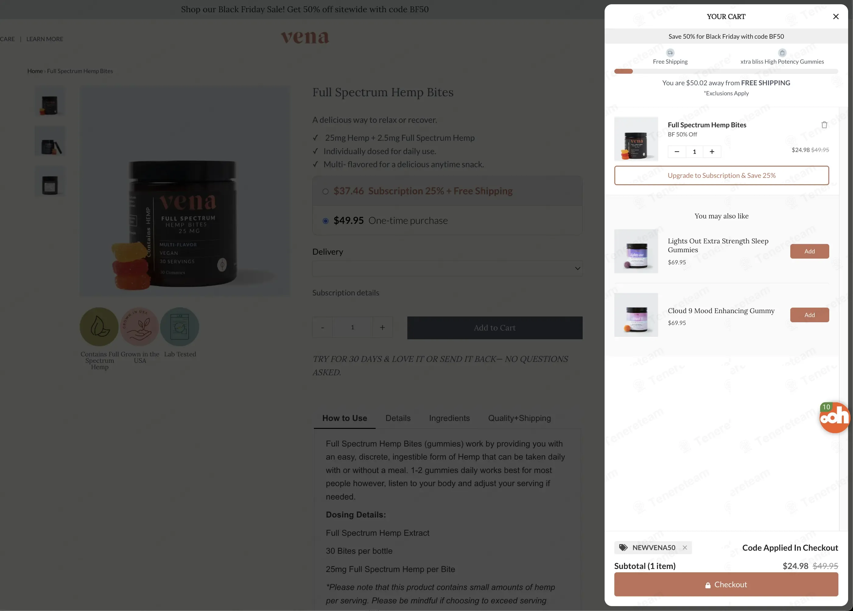 Vena Wellness coupon code: 50% off with NEWVENA50. Tested and valid as 7 months ago.