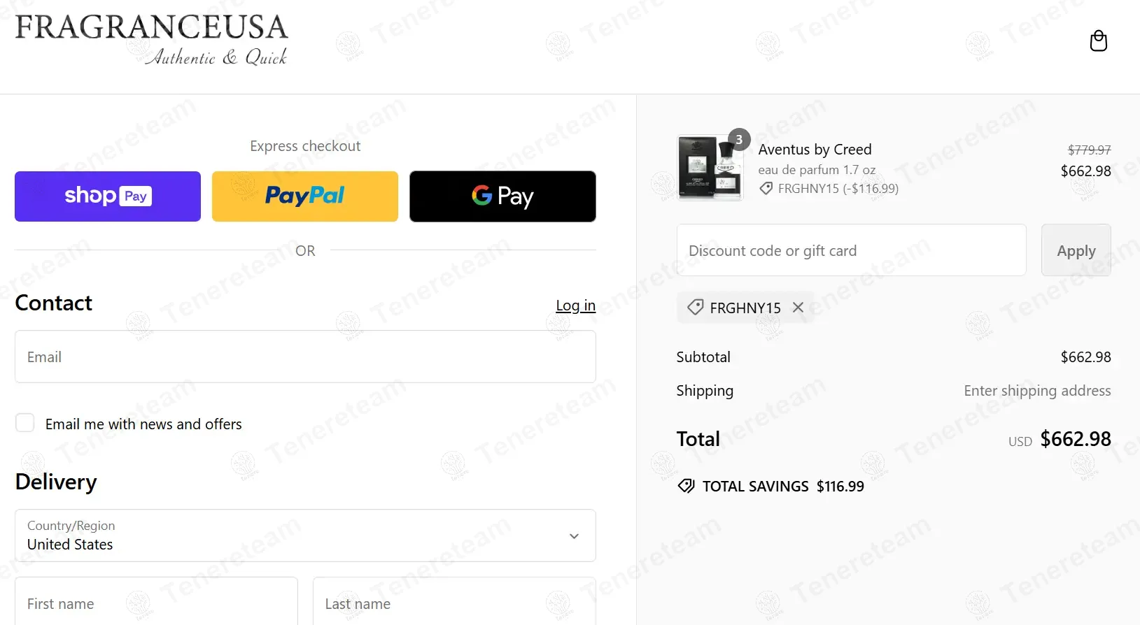 Fragranceusa coupon code: 15% off with FRGHNY15. Tested and valid as 1 year ago.
