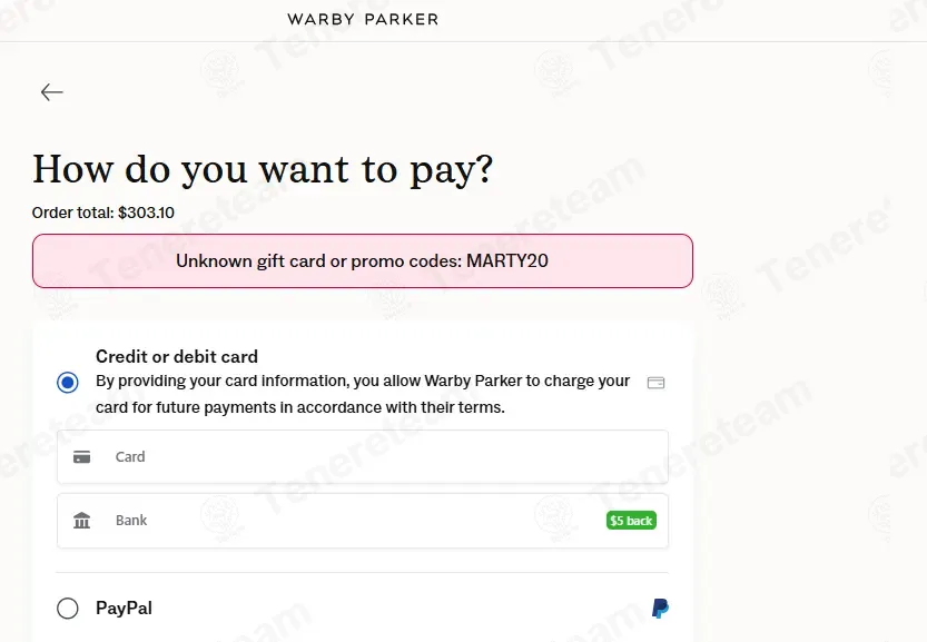 Warby Parker coupon code: 20% off with MARTY20. Tested and valid as 3 months ago.