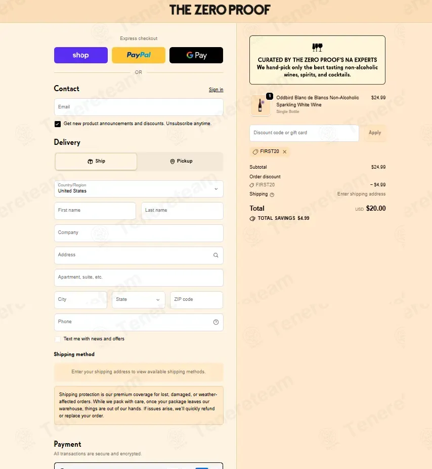 The Zero Proof coupon code: 20% off with FIRST20. Tested and valid as 56 minutes ago.