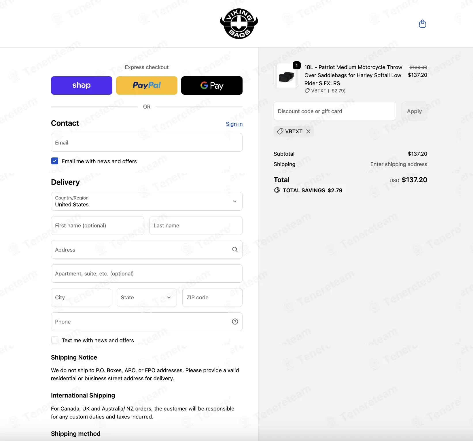 Viking Bags coupon code: 2% off with VBTXT. Tested and valid as 1 month ago.