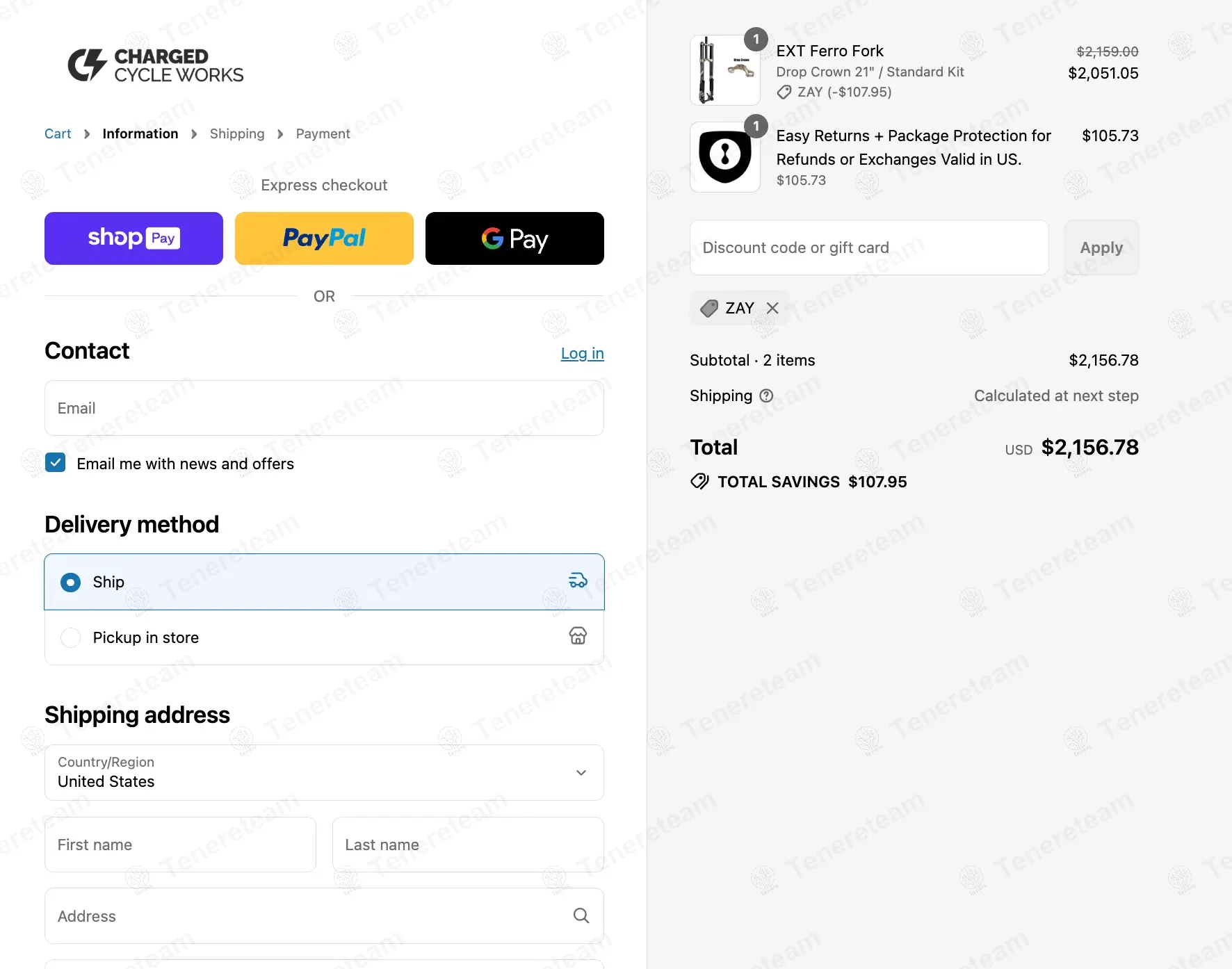 Charged Cycle Works coupon code verified as working at checkout