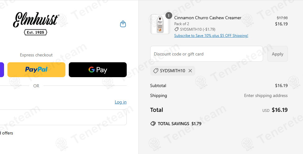 Elmhurst Milked coupon code: 10% off with SYDSMITH10. Tested and valid as 1 year ago.