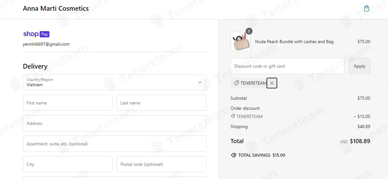 Anna Marti Cosmetics coupon code: 20% off with TENERETEAM. Tested and valid as 1 year ago.