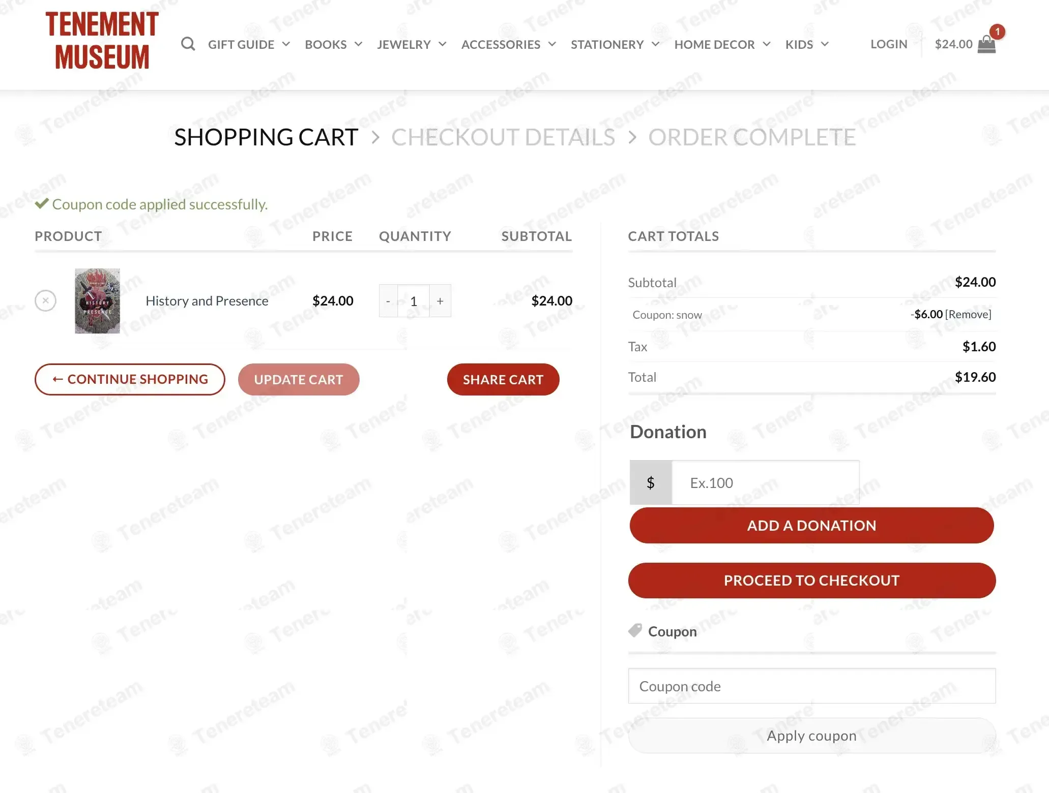 Tenement Museum coupon code: 25% off with SNOW. Tested and valid as 4 months ago.