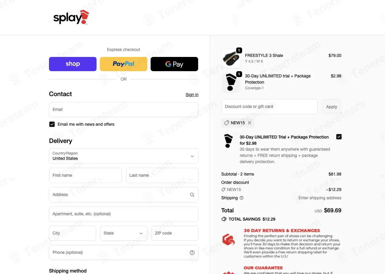 Splay Shoes coupon code: 15% off with NEW15. Tested and valid as 2 weeks ago.