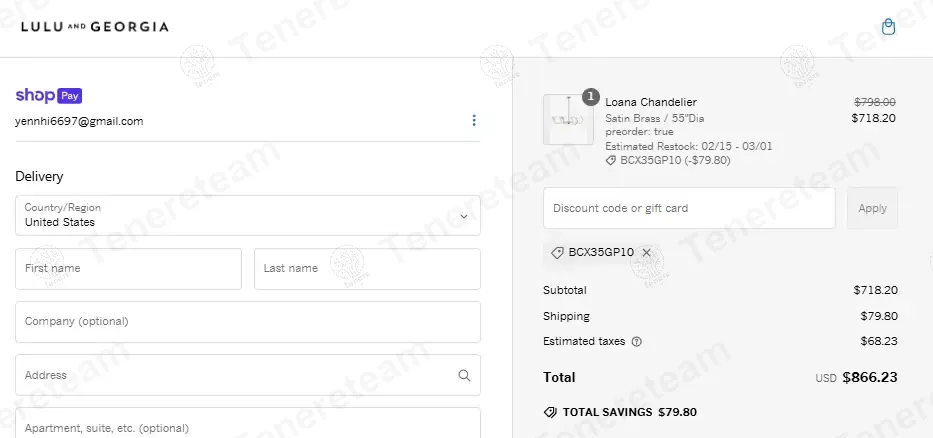 Lulu And Georgia apply coupon code