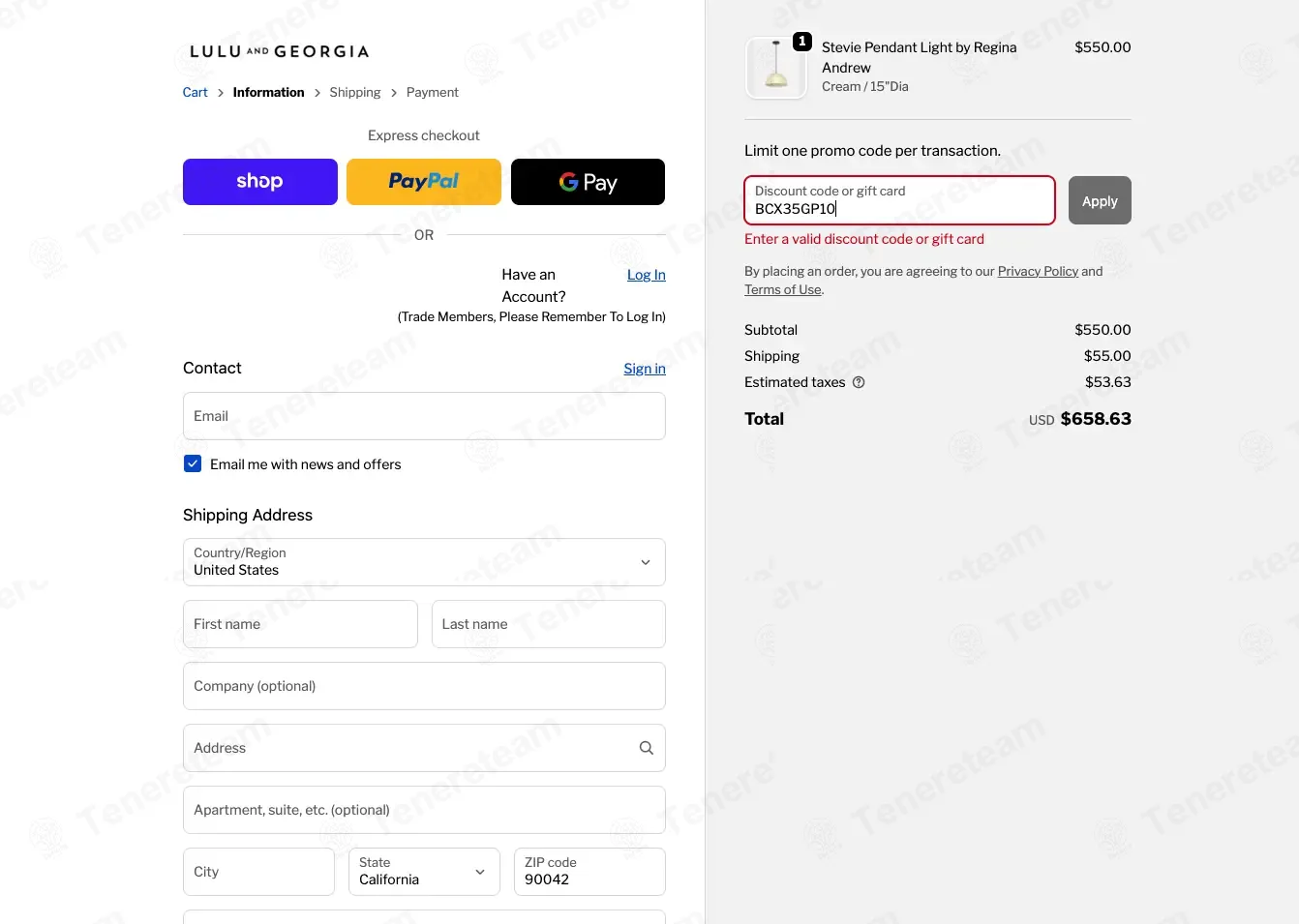 Lulu And Georgia coupon code: 10% off with BCX35GP10. Tested and valid as 3 weeks ago.