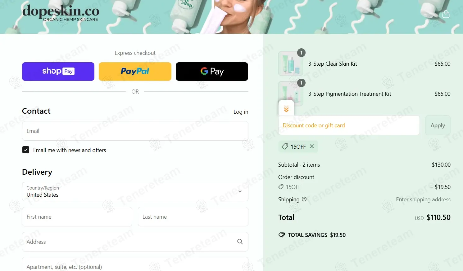 Dope Skin Co coupon code: 15% off with 15OFF. Tested and valid as 1 year ago.
