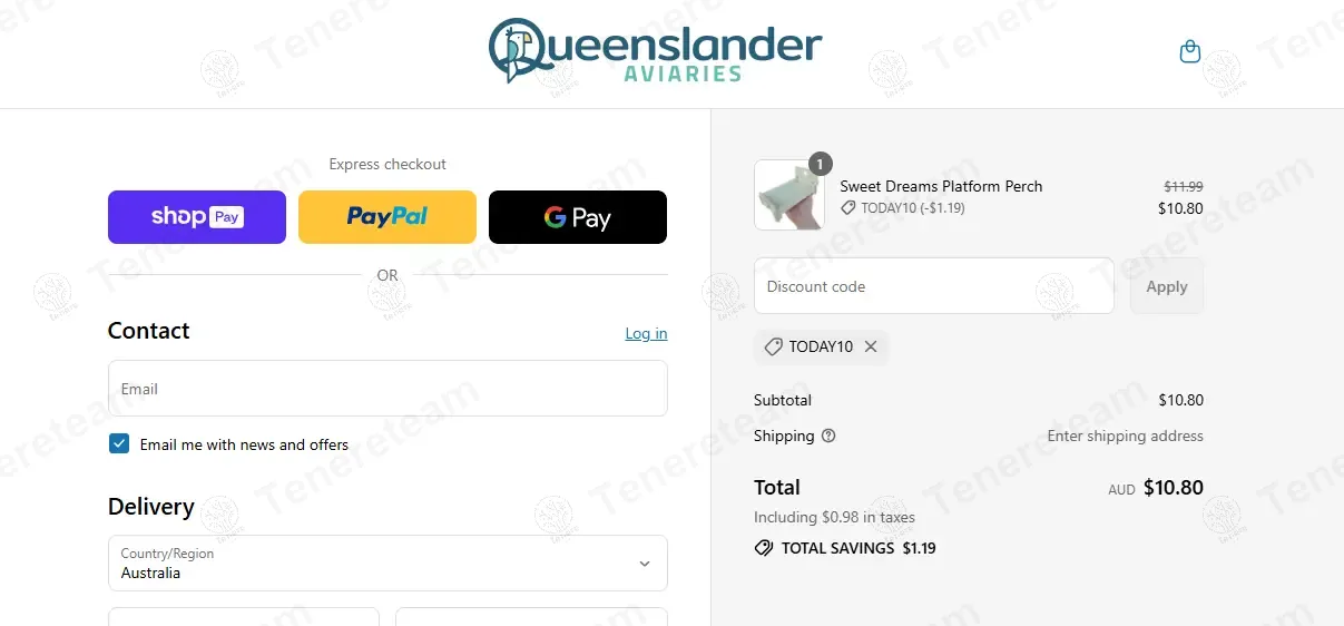 Queenslander Aviaries apply coupon code