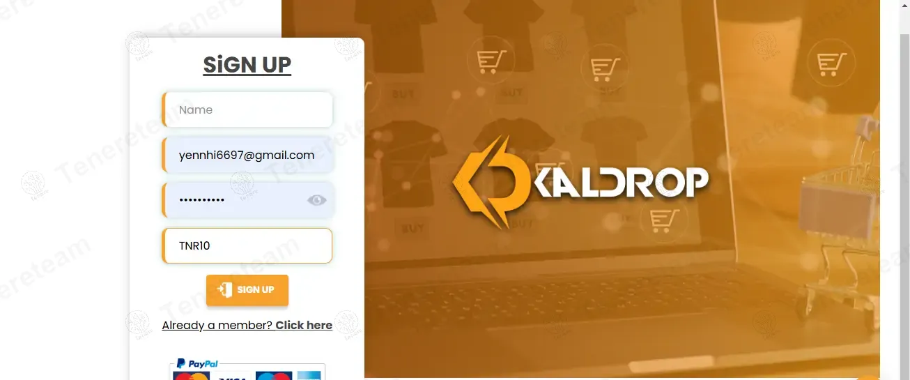 Kaldrop apply coupon code