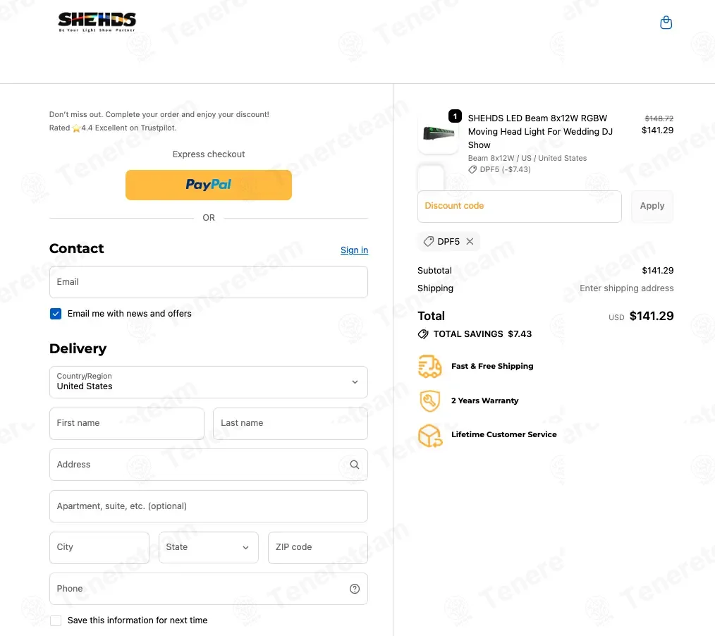 Shehds apply coupon code