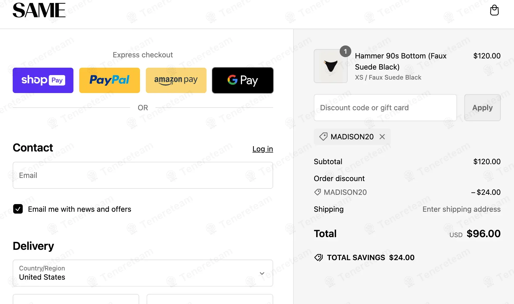 SAME Los Angeles coupon code: 20% off with MADISON20. Tested and valid as 1 year ago.