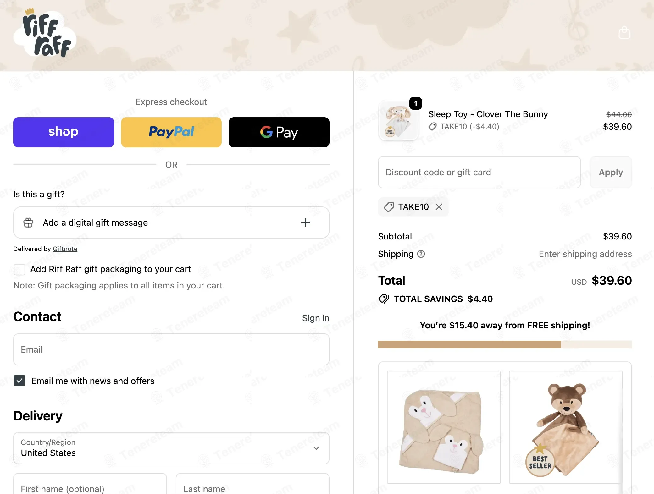 Riff Raff Baby AU apply coupon code