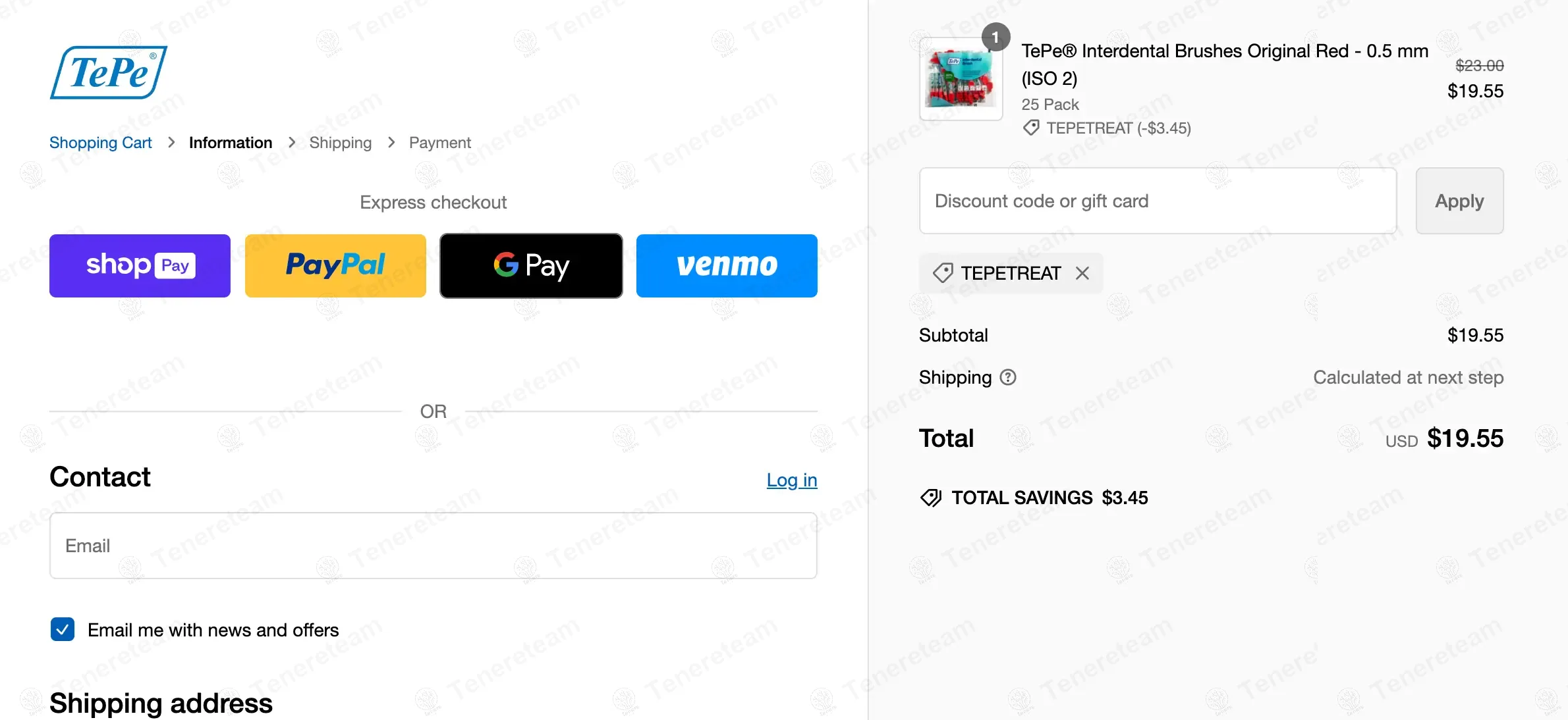 TePe USA apply coupon code