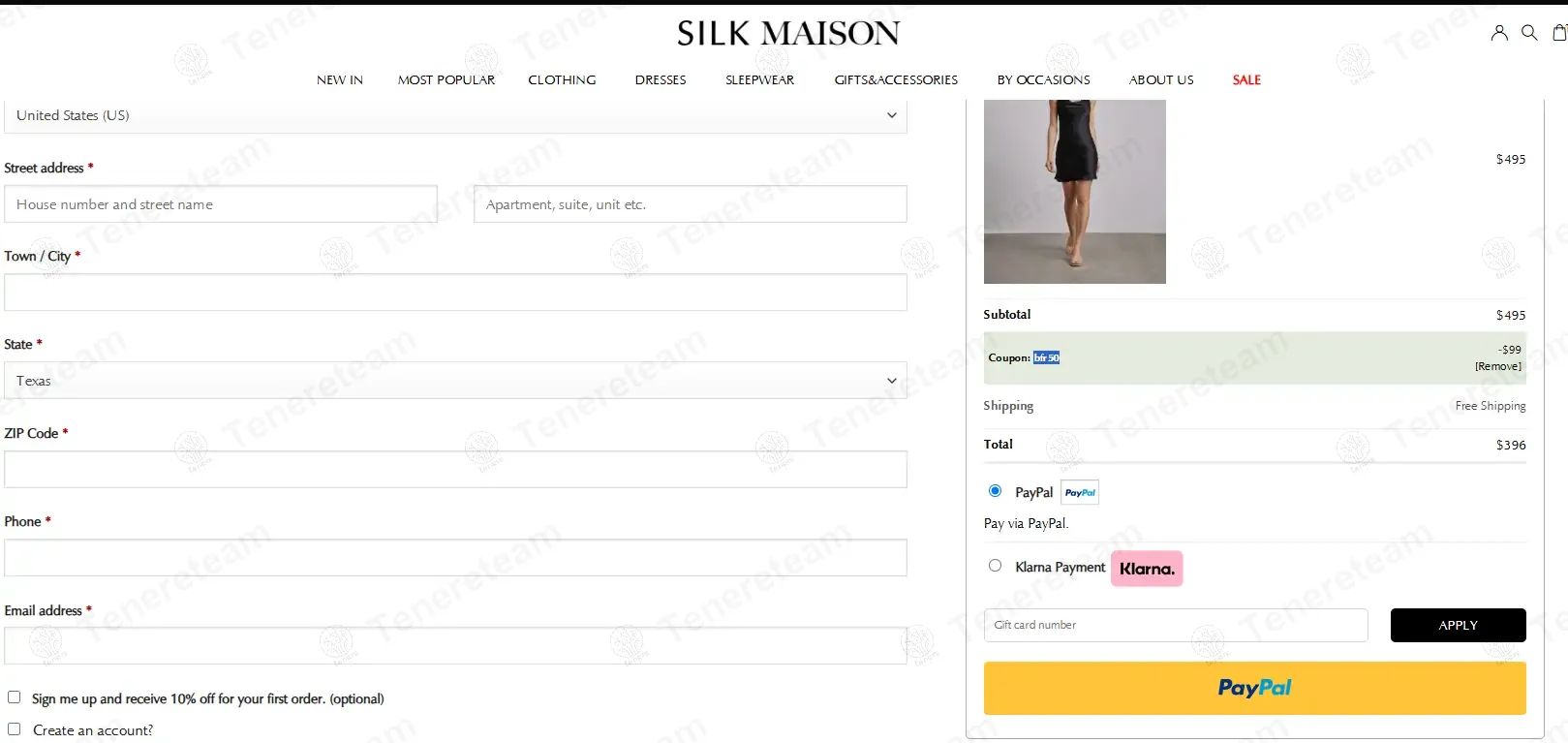 Silk Maison apply coupon code