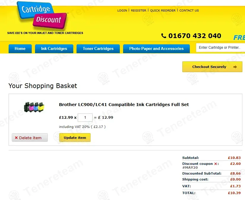 Cartridge Discount coupon code: 20% off with MAY20. Tested and valid as 1 year ago.
