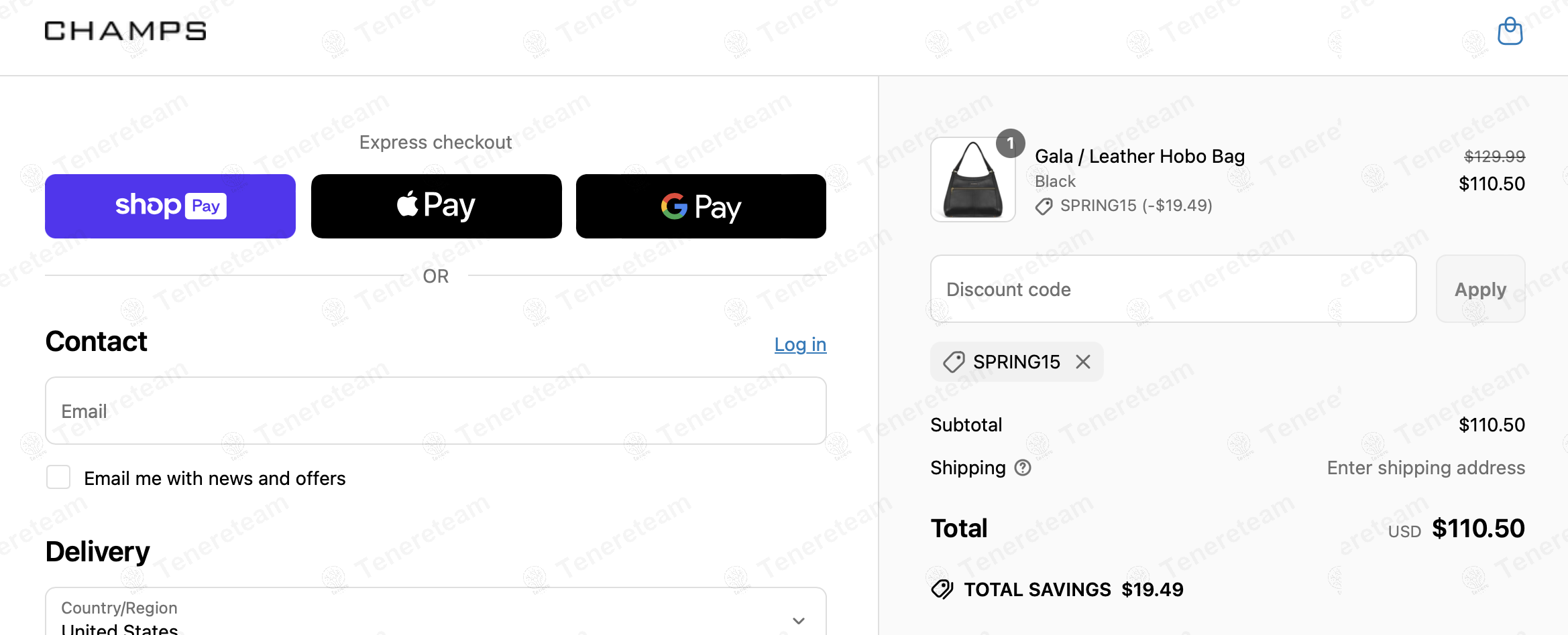 Champs Luggage coupon code: 15% off with spring15. Tested and valid as 1 year ago.