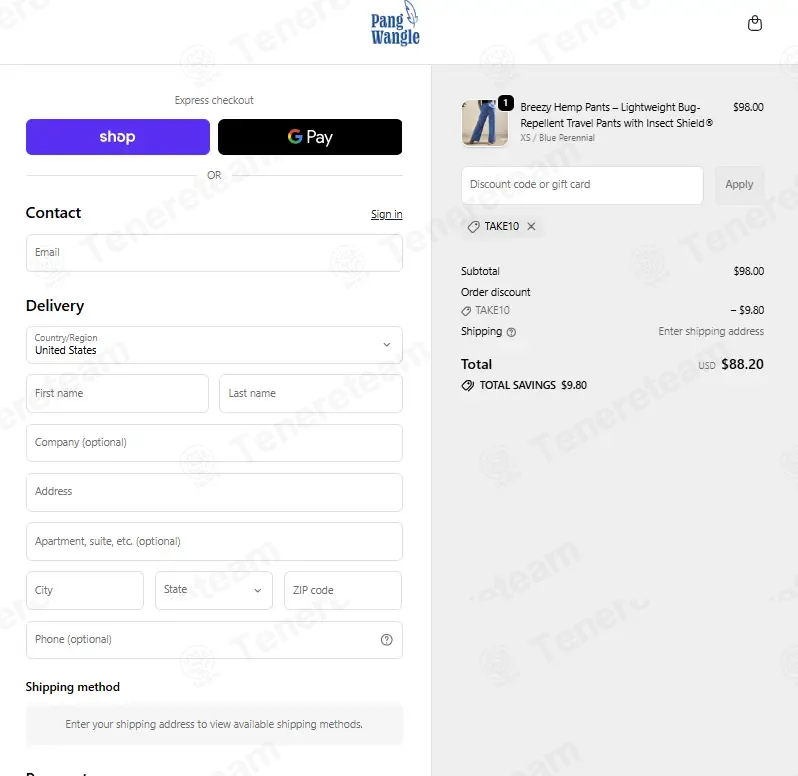 Pang Wangle coupon code: 10% off with TAKE10. Tested and valid as 1 day ago.