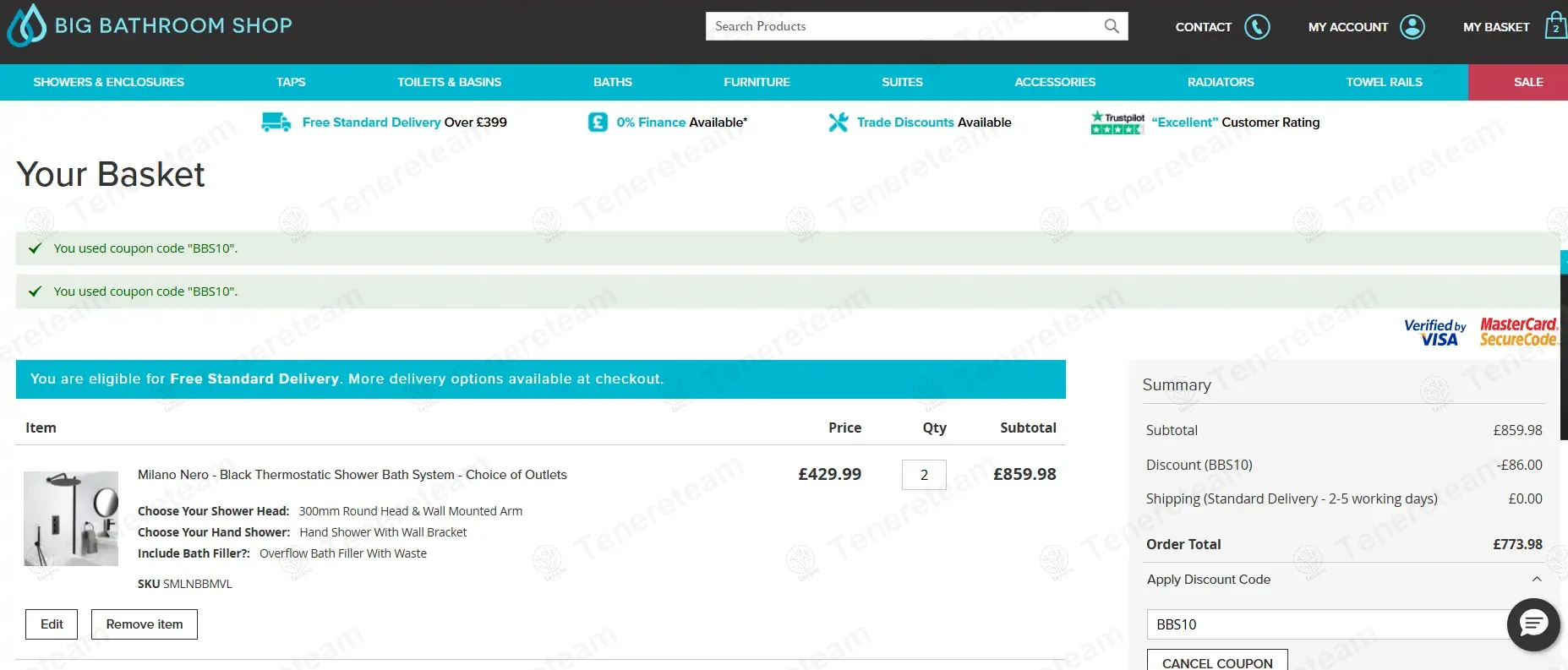 Big Bathroom Shop UK coupon code: 10% off with BBS10. Tested and valid as 1 year ago.
