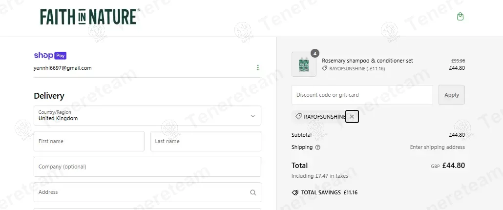 Faith In Nature coupon code: 20% off with RAYOFSUNSHINE. Tested and valid as 7 months ago.