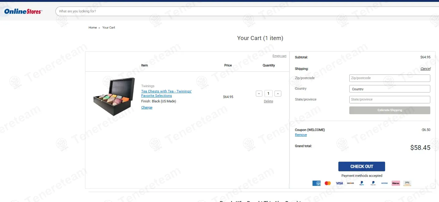 Online Stores coupon code: 10% off with WELCOME. Tested and valid as 1 year ago.