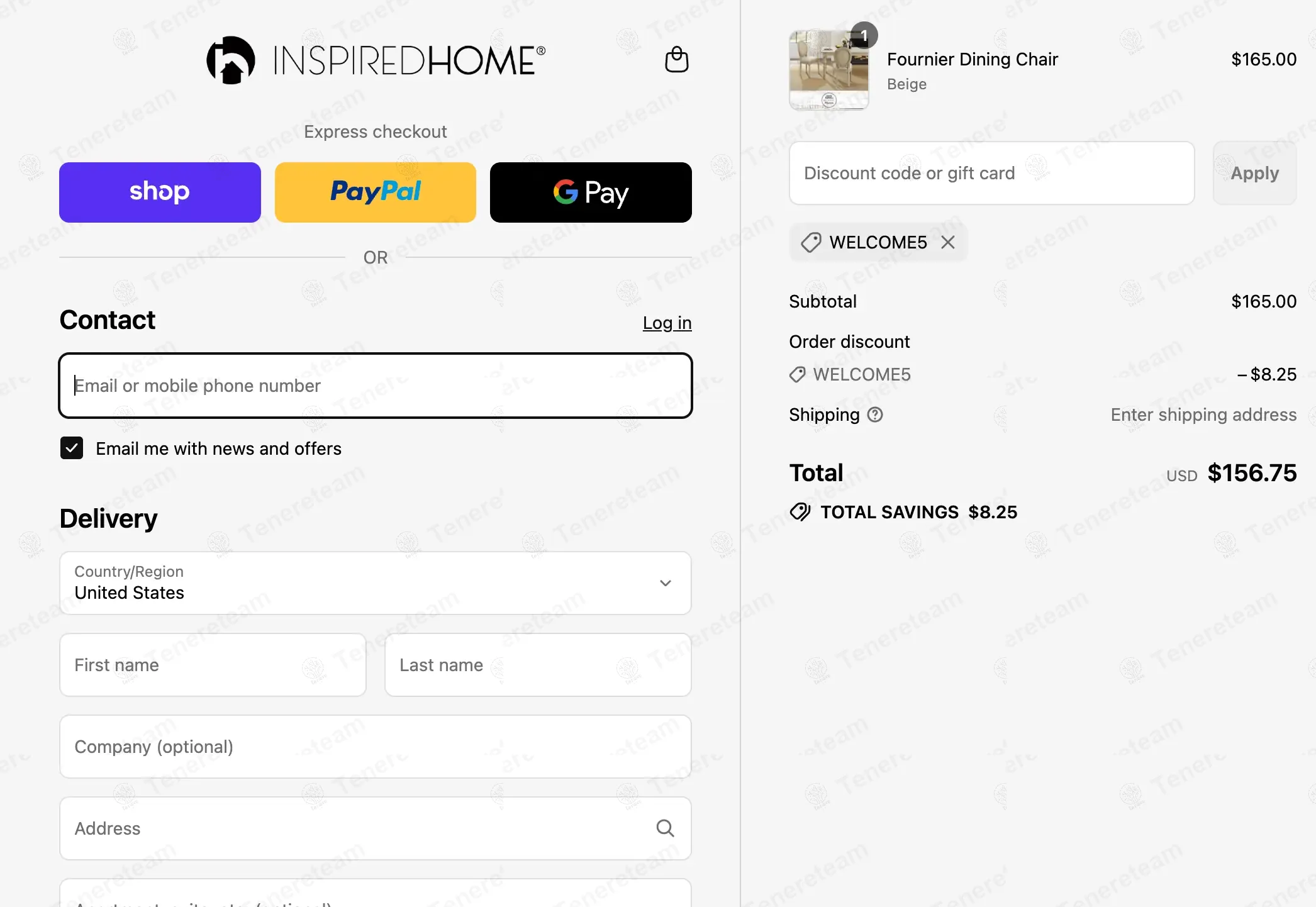 Shop Inspired Home coupon code: 5% off with WELCOME5. Tested and valid as 9 months ago.