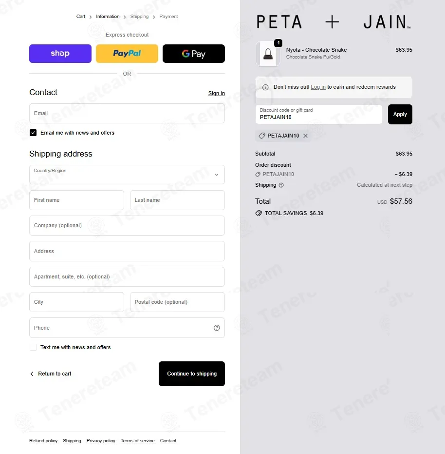 Peta And Jain coupon code: 10% off with PETAJAIN10. Tested and valid as 8 months ago.