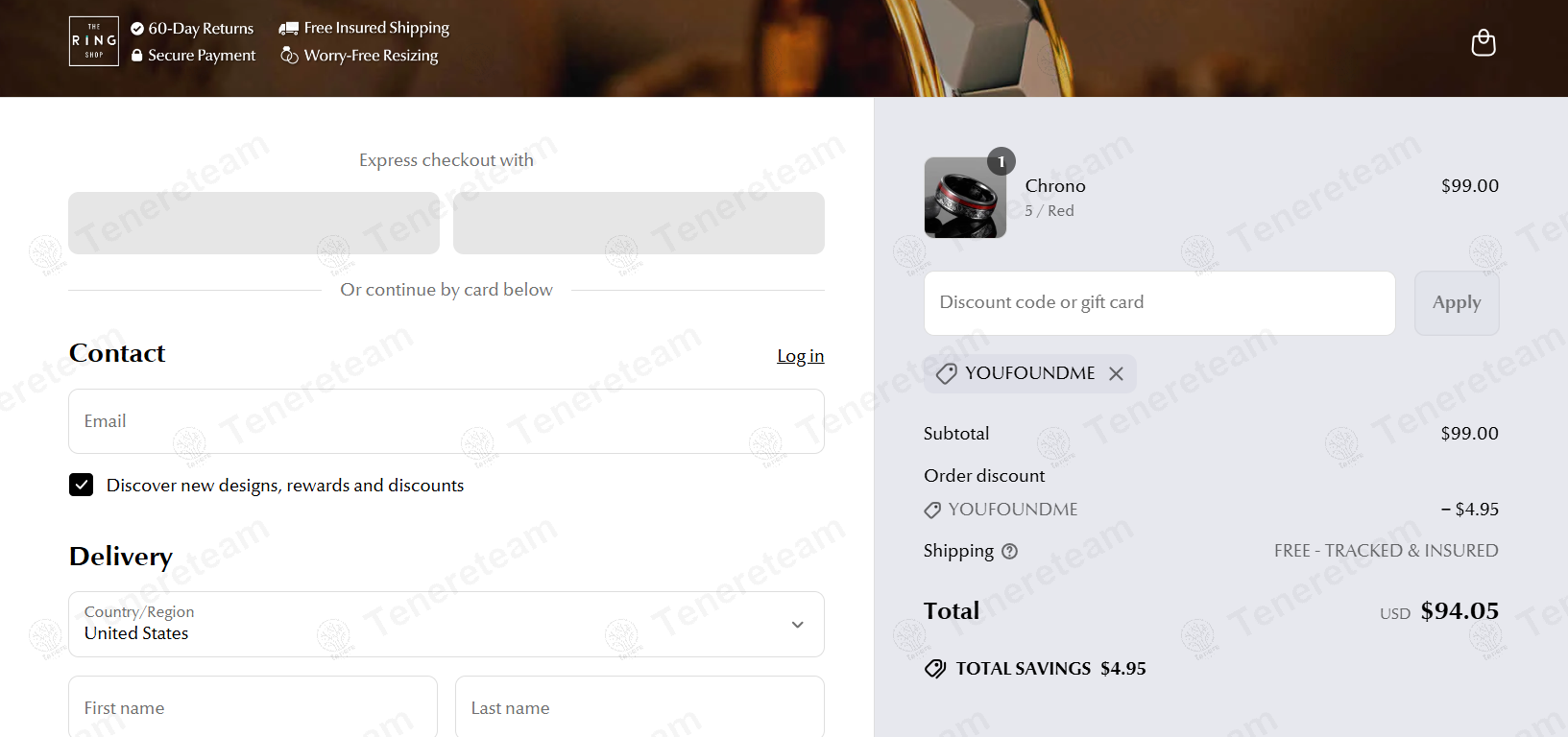 The Ring Shop apply coupon code