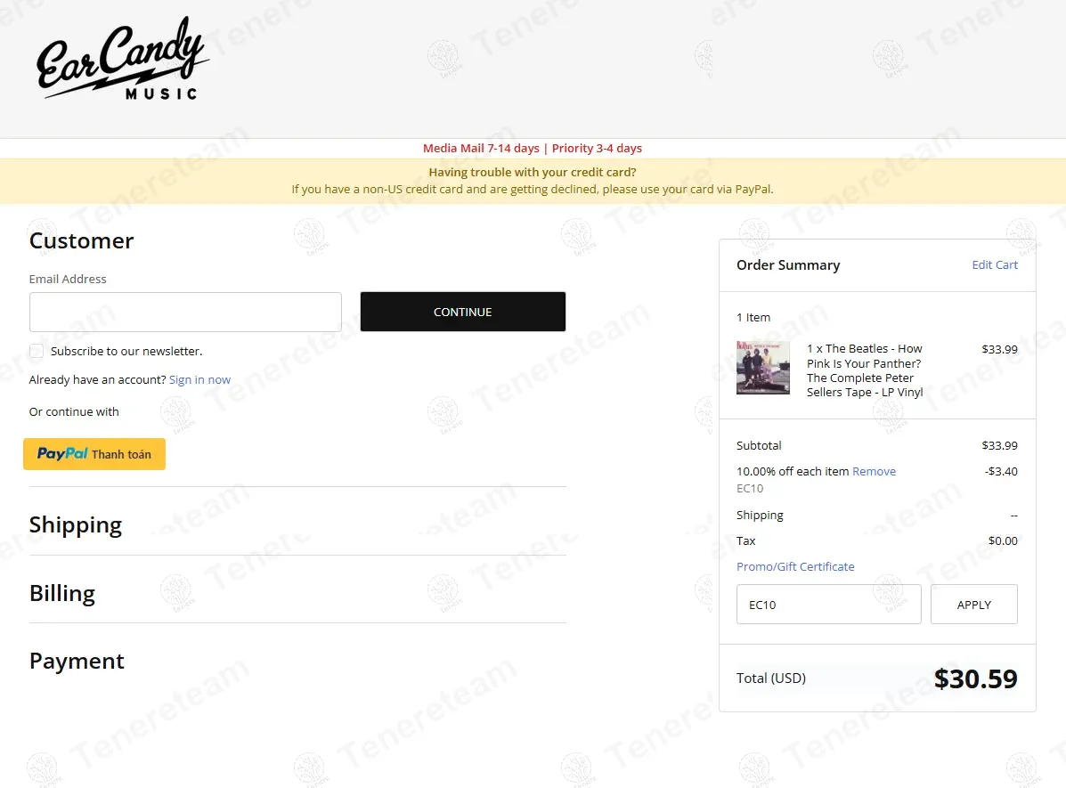 Ear Candy Music coupon code: 10% off with EC10. Tested and valid as 8 months ago.
