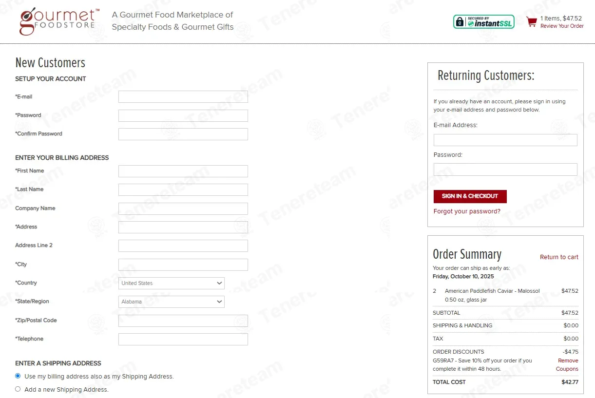 Gourmet Food Store coupon code: 10% off with G59RA7. Tested and valid as 8 months ago.
