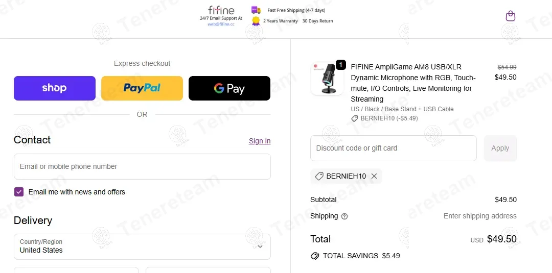 Fifine Microphone coupon code: 10% off with BERNIEH10. Tested and valid as 8 months ago.