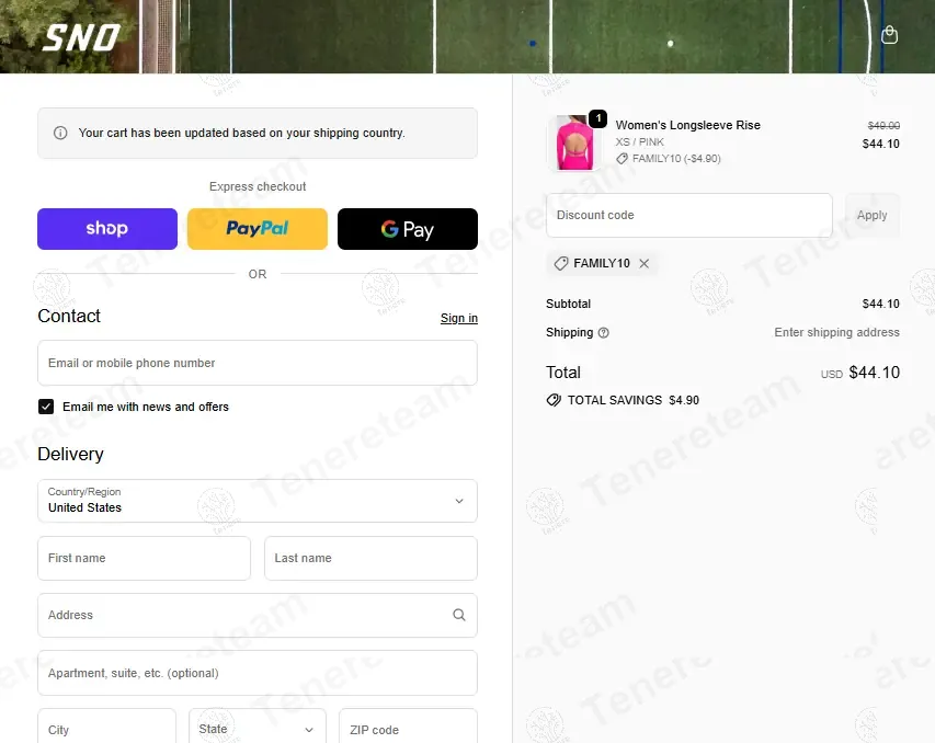 SNO Sportswear coupon code: 10% off with FAMILY10. Tested and valid as 10 months ago.